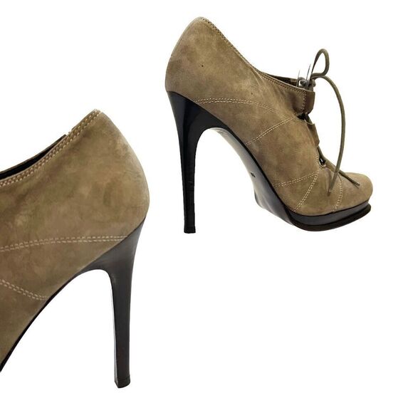 Diane von Furstenberg Women's Tan Suede Lace Up Stiletto Heels Pump Size 7 - Picture 3 of 11